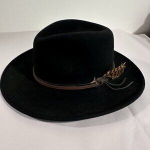 Black Creek Hat size L Wool Dark Brown Crushable Water Repellent Western Classic